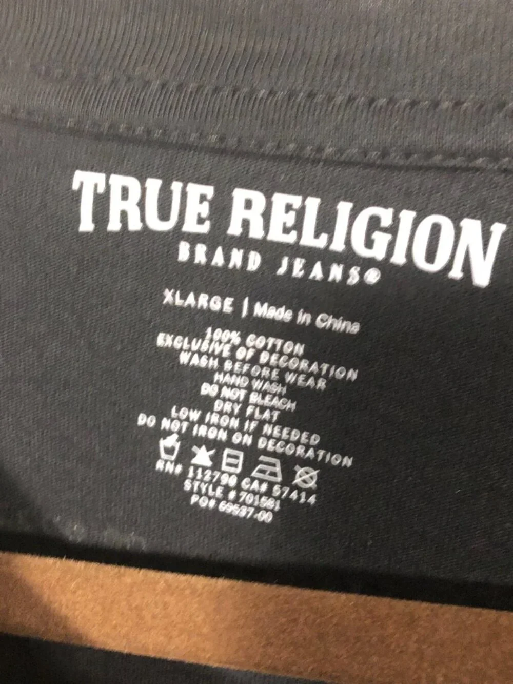 True Religion men World Tour black short sleeve TS, XL